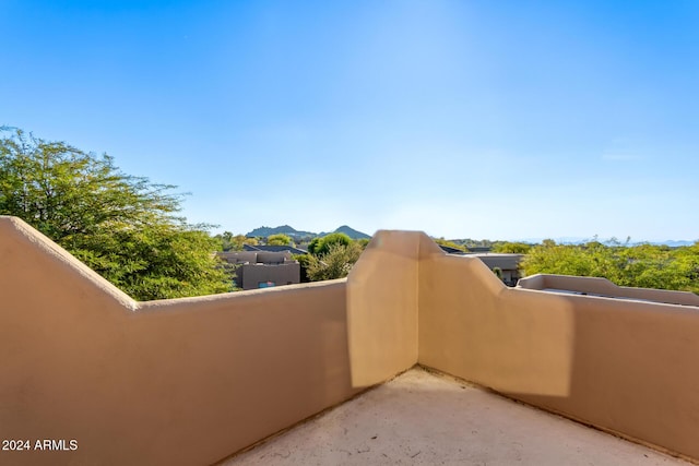 balcony with a mountain view