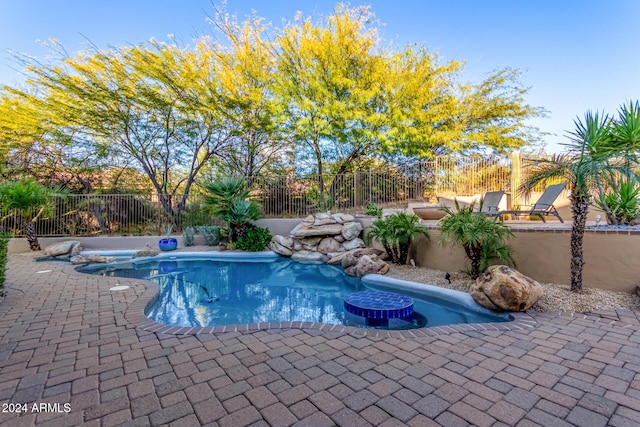 view of pool featuring a patio