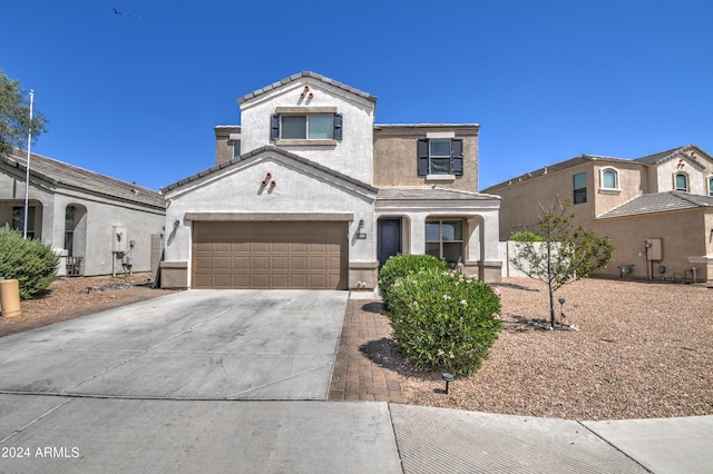 view of front of house with a garage