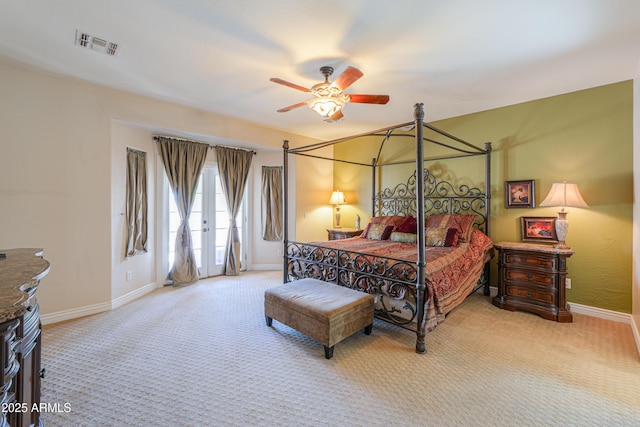 2041 E Palm Beach Dr, Chandler, AZ 85249 - bedroom with carpet floors, access to outside, and ceiling fan
