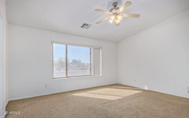 1805 E Aloe Pl, Chandler, AZ 85286 - carpeted empty room with baseboards, visible vents, and ceiling fan