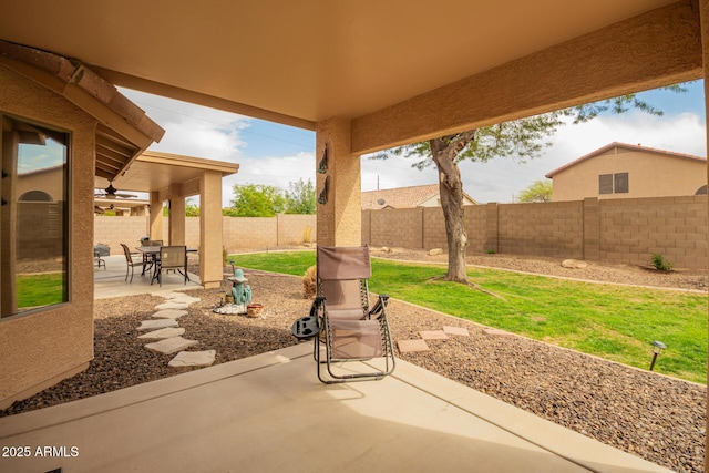 view of patio / terrace with a fenced backyard