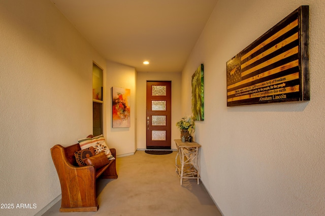 4577 Tenderfoot Way, Wickenburg, AZ 85390 - doorway featuring carpet floors, baseboards, and recessed lighting