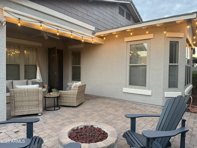 3765 N Denny Way, Buckeye, AZ 85396 - view of patio / terrace featuring an outdoor fire pit