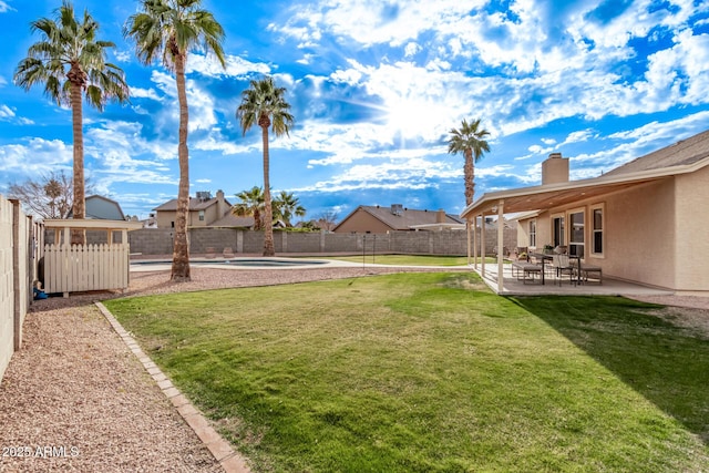 view of yard with a patio area