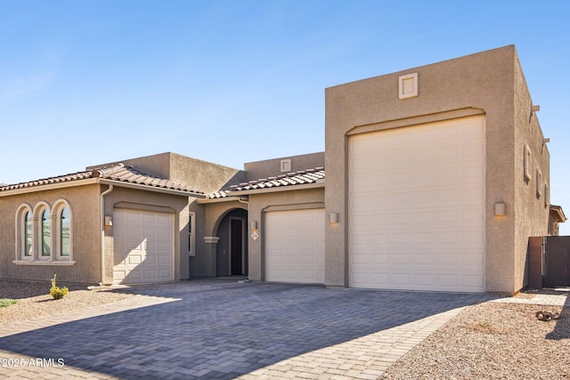 view of front of house with a garage