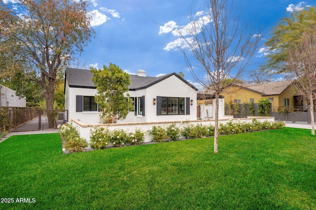 view of front of house with a front yard