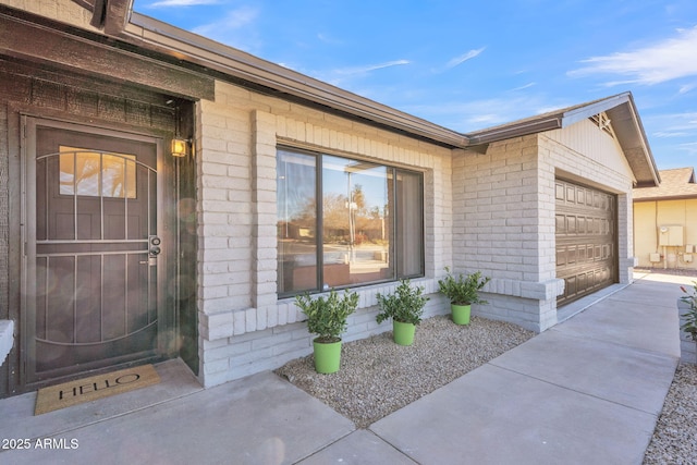 property entrance featuring a garage