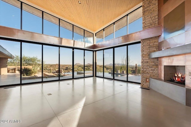 interior space featuring a brick fireplace