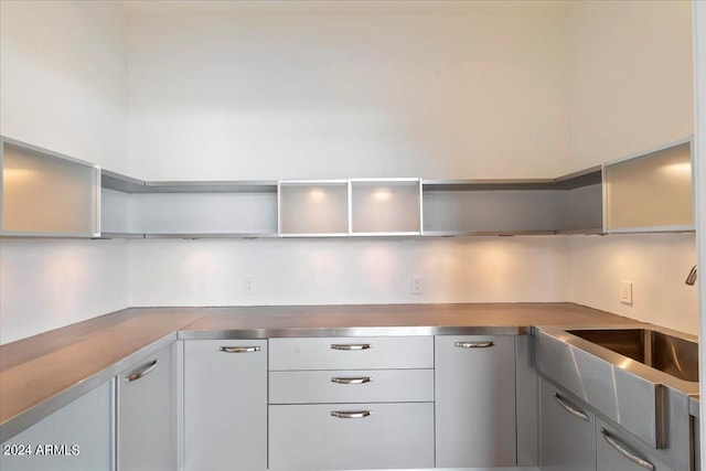 kitchen with sink and stainless steel counters