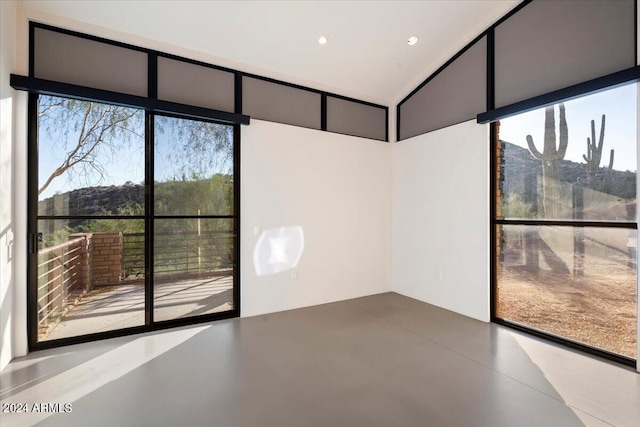 empty room featuring a healthy amount of sunlight and floor to ceiling windows