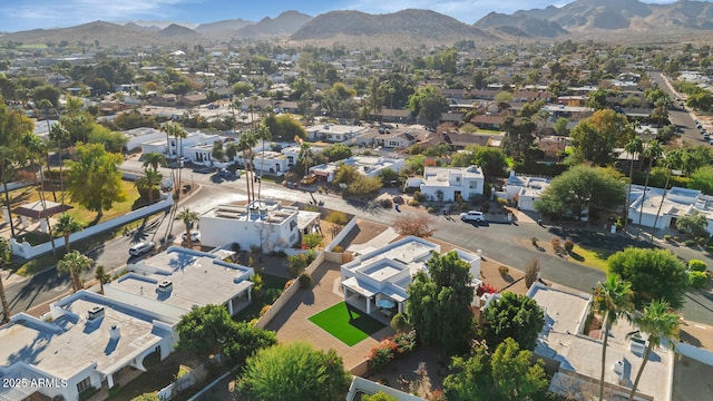 aerial view with a mountain view