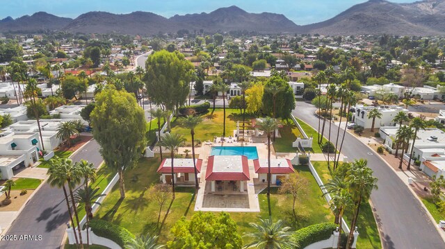 bird's eye view featuring a mountain view