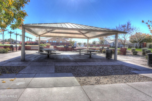 view of community with a gazebo