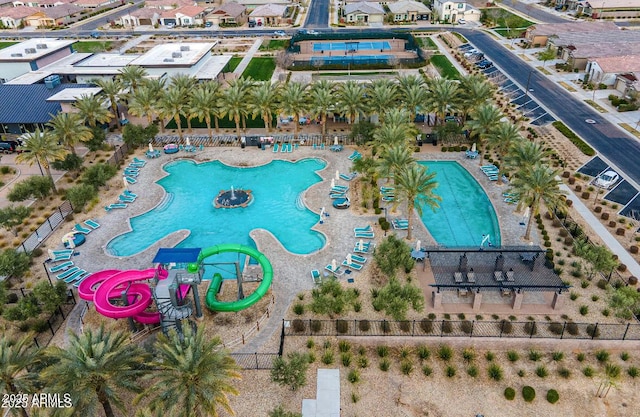 aerial view featuring a residential view
