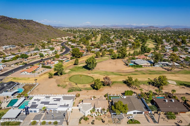 bird's eye view featuring a mountain view