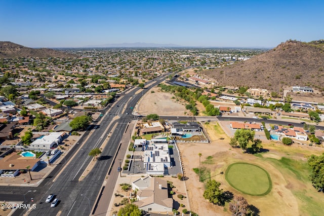 bird's eye view featuring a mountain view