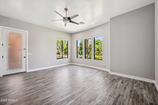 422 E Kaibab Pl, Chandler, AZ 85249 - empty room with ceiling fan, wood finished floors, and recessed lighting