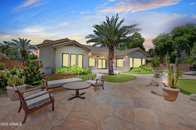 422 E Kaibab Pl, Chandler, AZ 85249 - back of property featuring a patio area, stucco siding, and a tiled roof