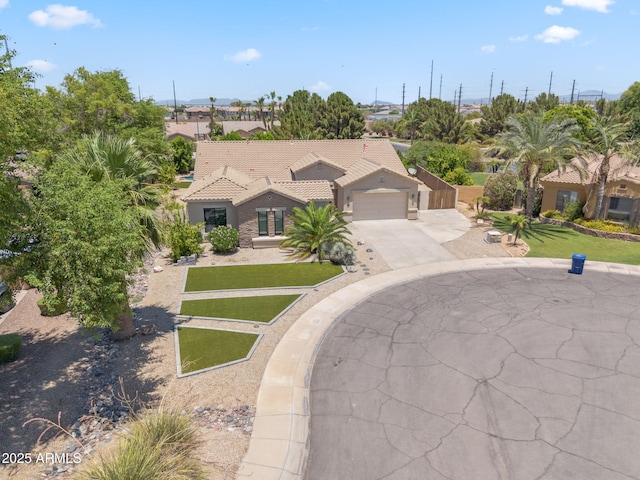 422 E Kaibab Pl, Chandler, AZ 85249 - mediterranean / spanish house with driveway, a tile roof, an attached garage, and stucco siding