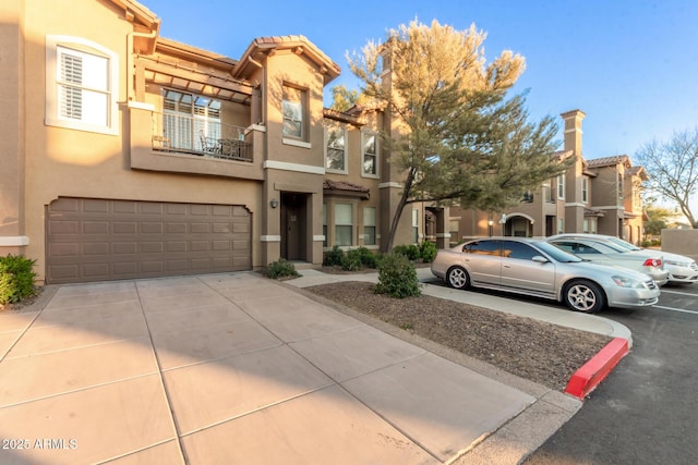 view of property with a garage