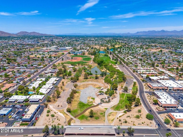 aerial view featuring a mountain view