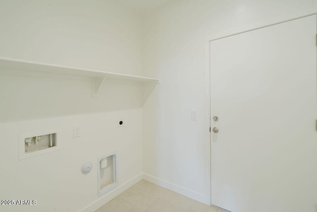 laundry room featuring gas dryer hookup, hookup for an electric dryer, and hookup for a washing machine