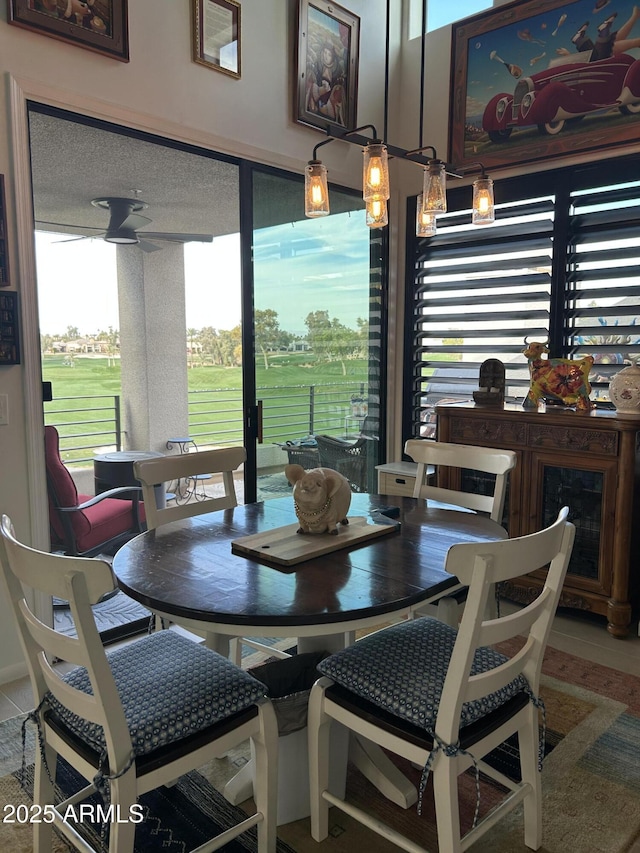 view of tiled dining area