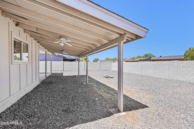 1017 S Allen, Mesa, AZ 85204 - fenced backyard featuring a ceiling fan