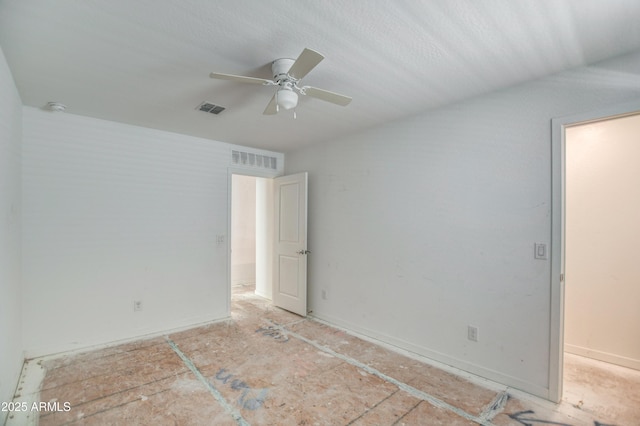 spare room featuring ceiling fan