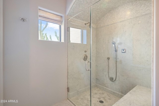 bathroom featuring walk in shower