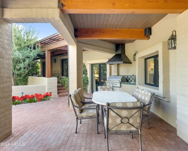 view of patio / terrace with area for grilling