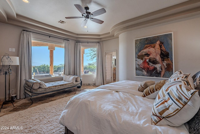 bedroom featuring ceiling fan