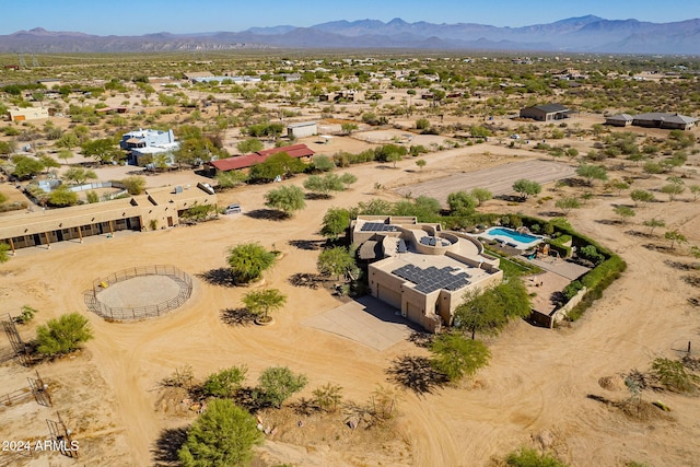 aerial view with a mountain view