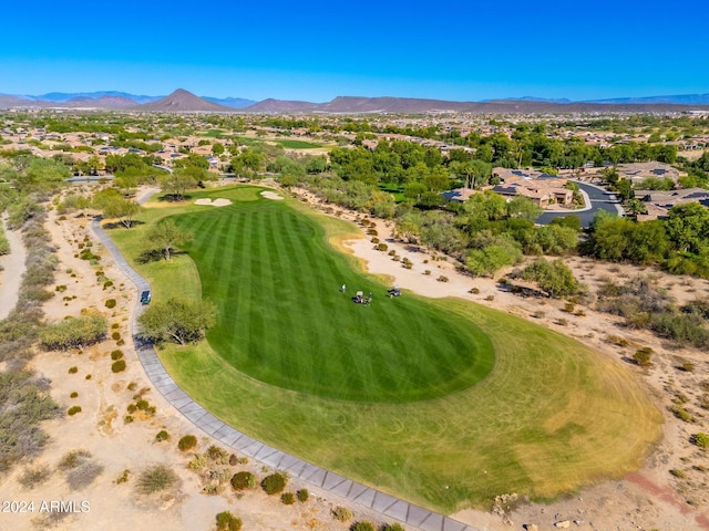 drone / aerial view with a mountain view