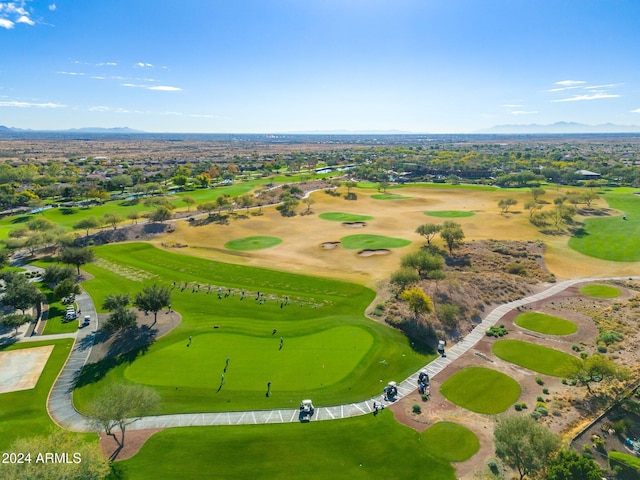 drone / aerial view featuring a mountain view