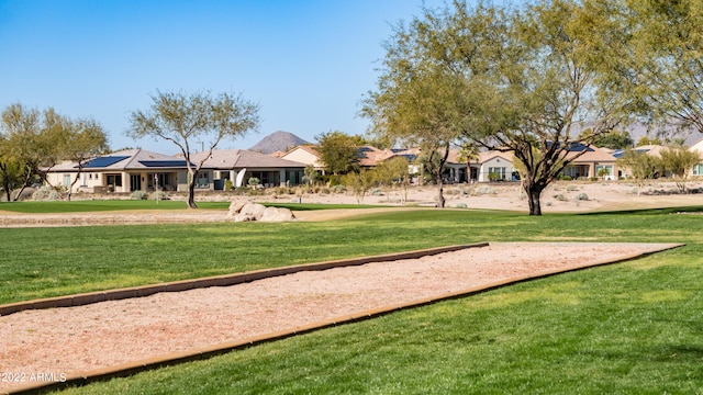 view of community featuring a yard