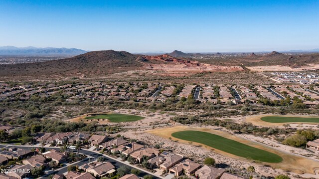 bird's eye view featuring a mountain view