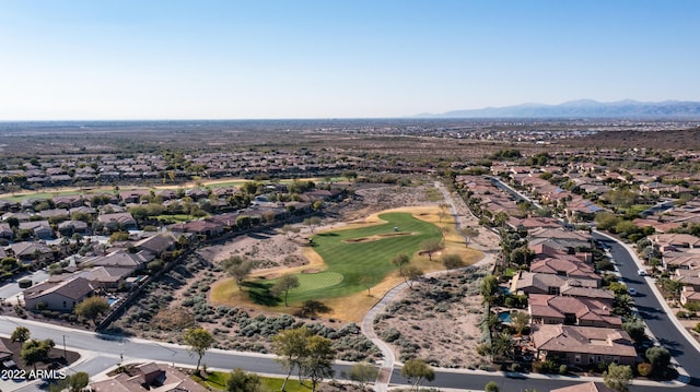 bird's eye view with a mountain view