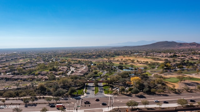 bird's eye view featuring a mountain view