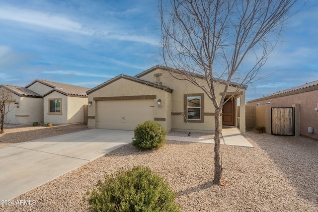 view of front of house with a garage