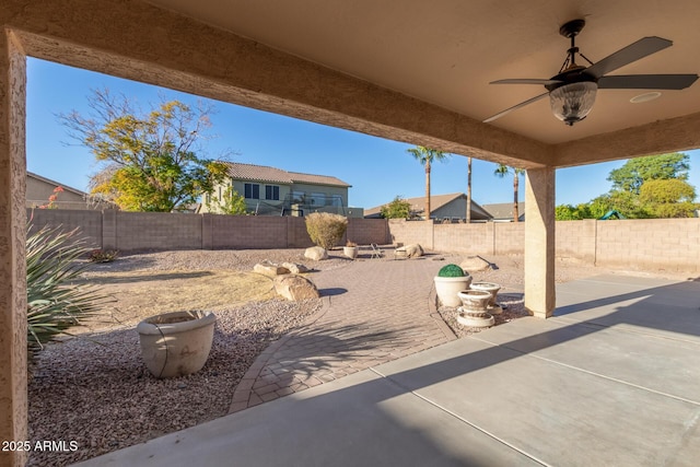 view of patio / terrace with ceiling fan