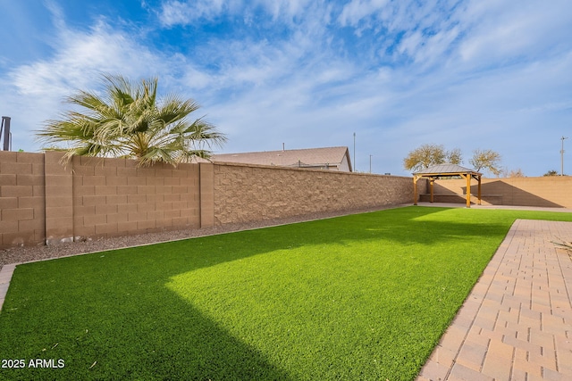 view of yard featuring a gazebo