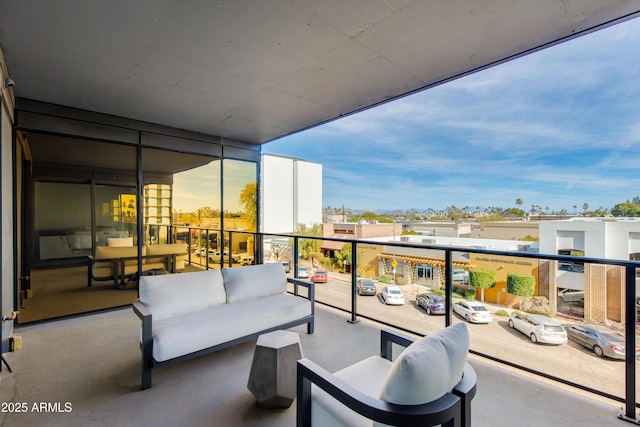 balcony featuring an outdoor living space