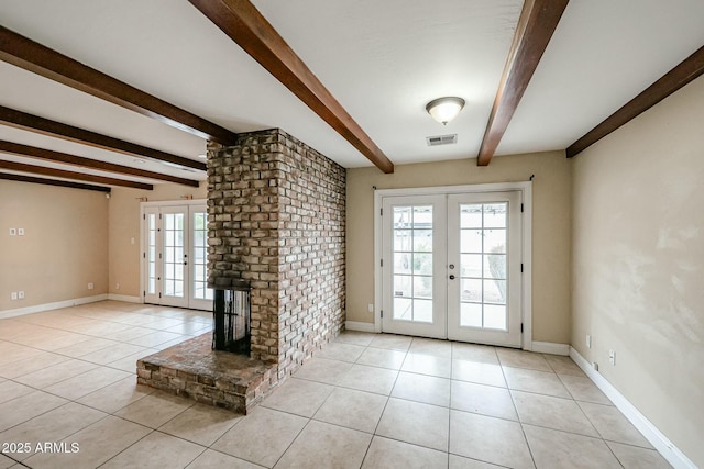 doorway to outside with french doors, visible vents, and a healthy amount of sunlight