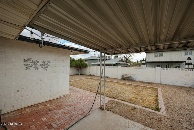 view of patio featuring a fenced backyard