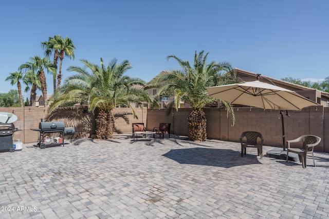 view of patio / terrace with a grill