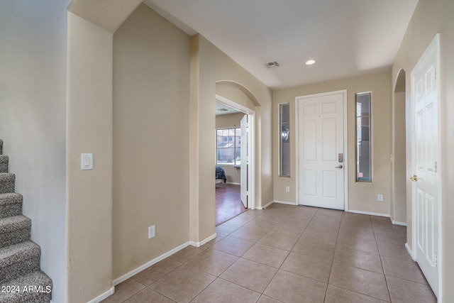 view of tiled entrance foyer