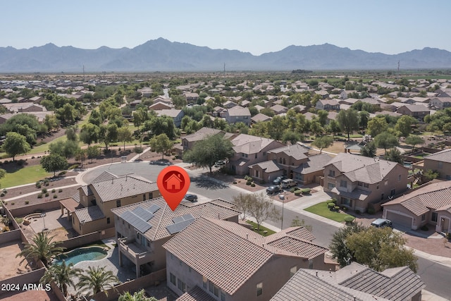 bird's eye view featuring a mountain view