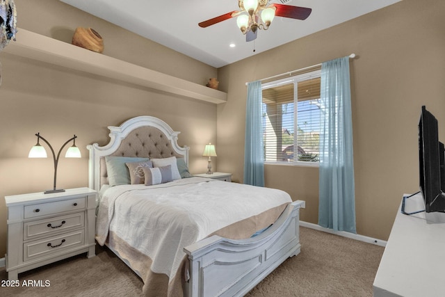 10254 N Demaret Dr, Fountain Hills, AZ 85268 - bedroom featuring ceiling fan and light carpet